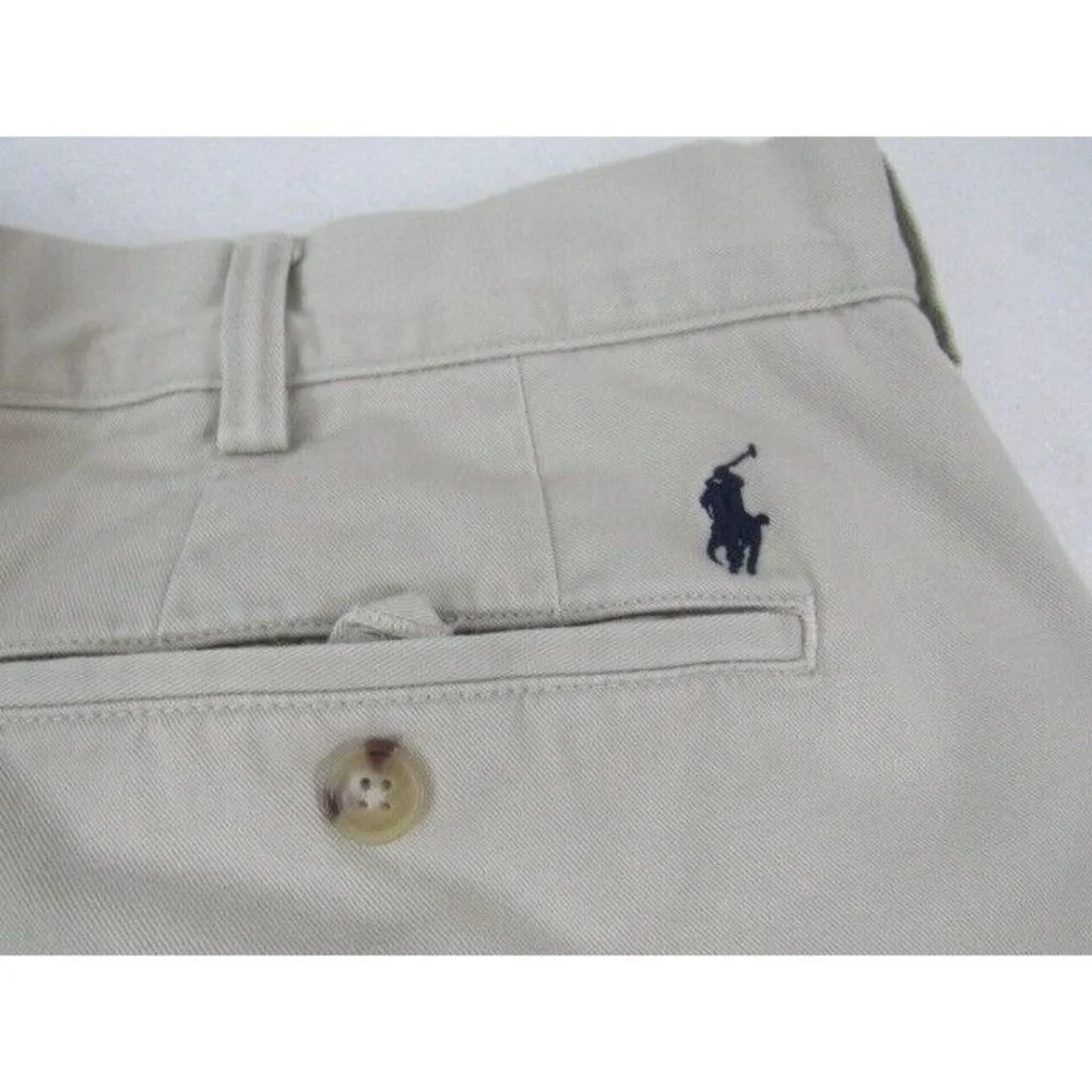 Ralph Lauren Polo Chino Khaki‎ Flat Front Cotton Pants 38/31